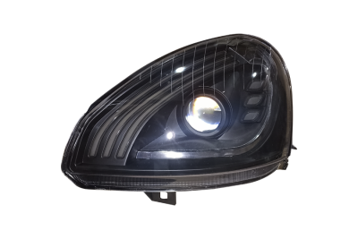 Блок фара 2170 левая в стиле MERCEDES с линзой Bi-LED темная маска (ML390)
