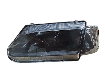 Блок фара 2114 левая под БОШ. Черный:указатель,маска,отражатель. Прозрачное стекло c BI-LED(ML270)