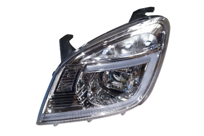 Блок фара Газель NEXT левая с линзой и ДХО с низу хром ZK-02-041 (ML381)