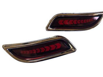 Катафот заднего бампера  21704 LED ZFT-394 CROME RED КРАСНЫЙ (АНАЛОГ)