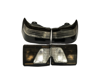 Фонарь 2110 люкс ТЕМНЫЙ С БЕЛОЙ ПОЛОСОЙ в сборе (4 штуки) (СЕВиЕМ)