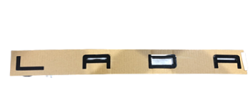 Эмблема L A D A ЧЕРНАЯ задняя на трафарете шрифт порше