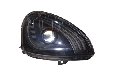 Блок фара 2170 правая в стиле MERCEDES с линзой Bi-LED темная маска (ML391)