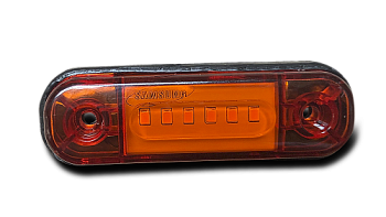 Фонарь контурный 6-х диодный ЖЕЛТЫЙ 12/24V (ML206)