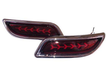 Катафот заднего бампера  21704 LED ZFT-393 CROME RED КРАСНЫЙ (АНАЛОГ)